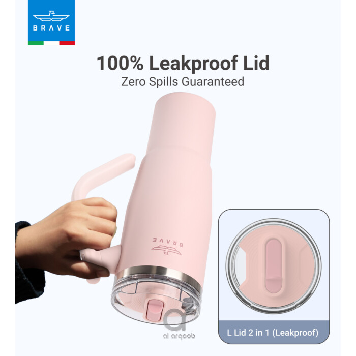 Brave Temp Guard Vacuum Insulated Travel Mug – 180° Rotating Handle, 24H Cold &amp; 12H Hot Retention, Leak