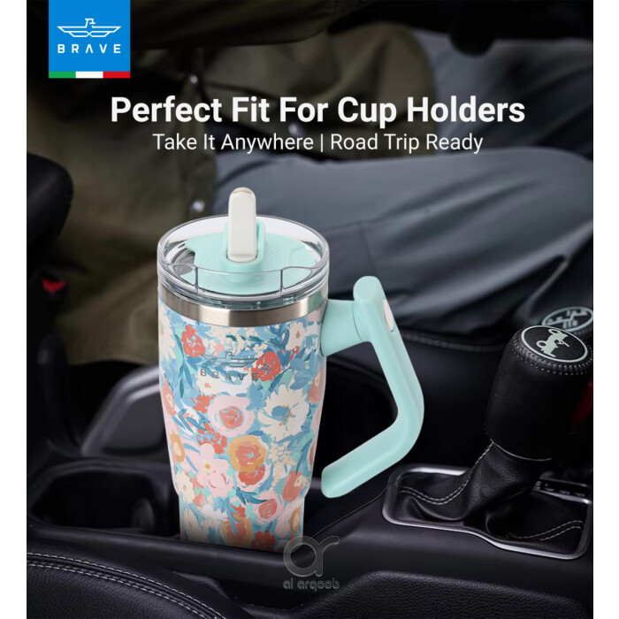 Brave Temp Guard Vacuum Insulated Travel Mug – 180° Rotating Handle, 24H Cold &amp; 12H Hot Retention, Leak