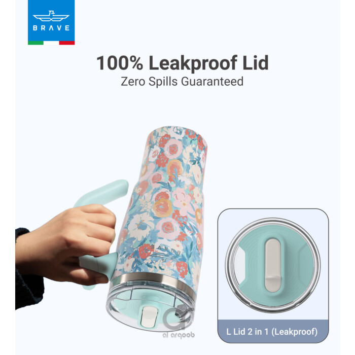 Brave Temp Guard Vacuum Insulated Travel Mug – 180° Rotating Handle, 24H Cold &amp; 12H Hot Retention, Leak