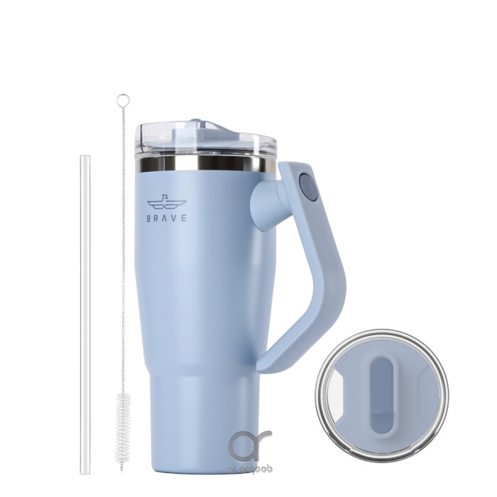 Brave Temp Guard Vacuum Insulated Travel Mug – 180° Rotating Handle, 24H Cold &amp; 12H Hot Retention, Leak