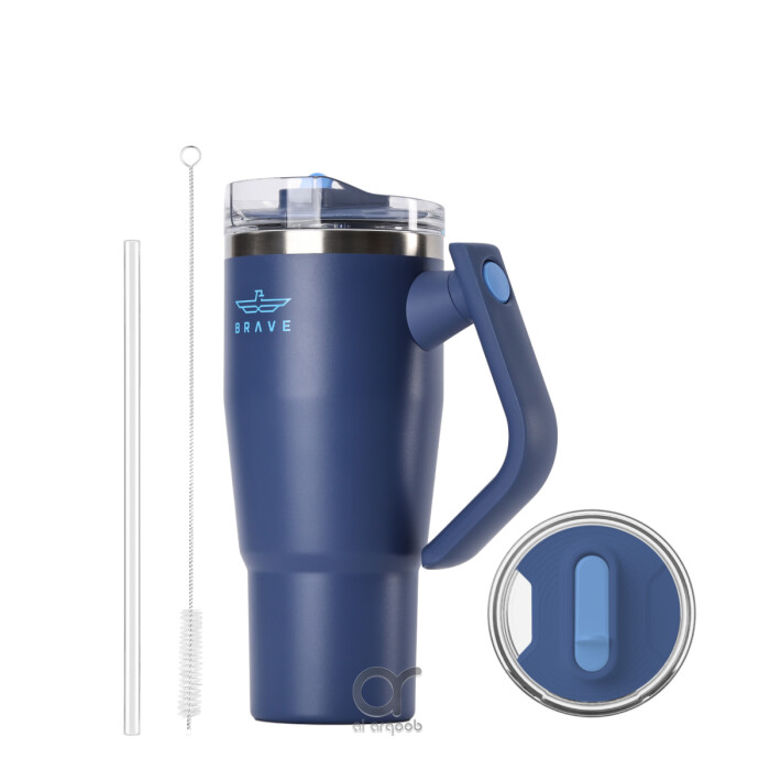 Brave Temp Guard Vacuum Insulated Travel Mug – 180° Rotating Handle, 24H Cold &amp; 12H Hot Retention, Leak
