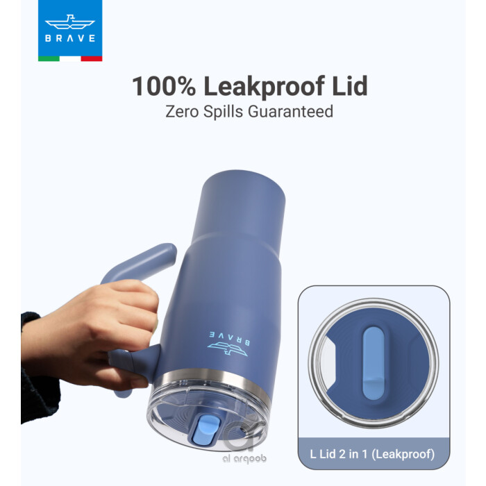 Brave Temp Guard Vacuum Insulated Travel Mug – 180° Rotating Handle, 24H Cold &amp; 12H Hot Retention, Leak