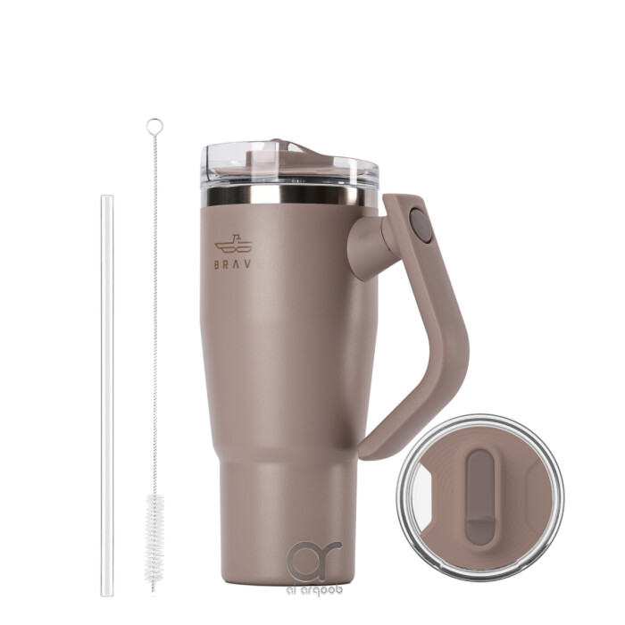 Brave Temp Guard Vacuum Insulated Travel Mug – 180° Rotating Handle, 24H Cold &amp; 12H Hot Retention, Leak