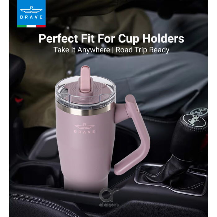 Brave Temp Guard Vacuum Insulated Travel Mug – 180° Rotating Handle, 24H Cold &amp; 12H Hot Retention, Leak