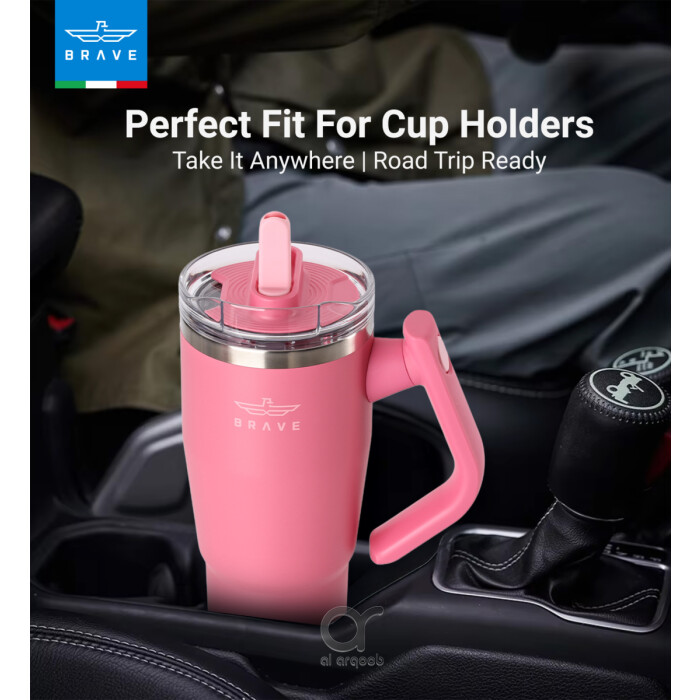 Brave Temp Guard Vacuum Insulated Travel Mug – 180° Rotating Handle, 24H Cold &amp; 12H Hot Retention, Leak