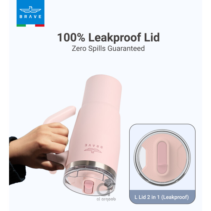 Brave Temp Guard Vacuum Insulated Travel Mug – 180° Rotating Handle, 24H Cold &amp; 12H Hot Retention, Leak