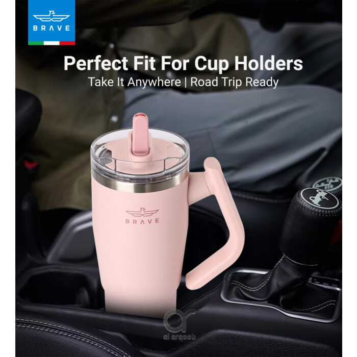Brave Temp Guard Vacuum Insulated Travel Mug – 180° Rotating Handle, 24H Cold &amp; 12H Hot Retention, Leak