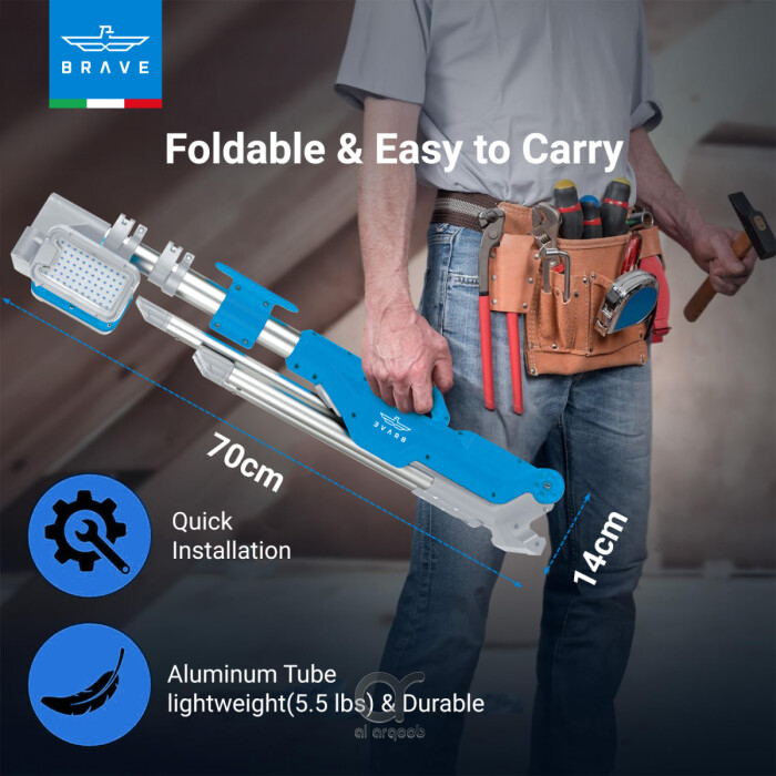 مصباح BRAVE الكاشف المحمول 7000 لومن مع حامل ثلاثي وبطارية 5200mAh ومخرج USB