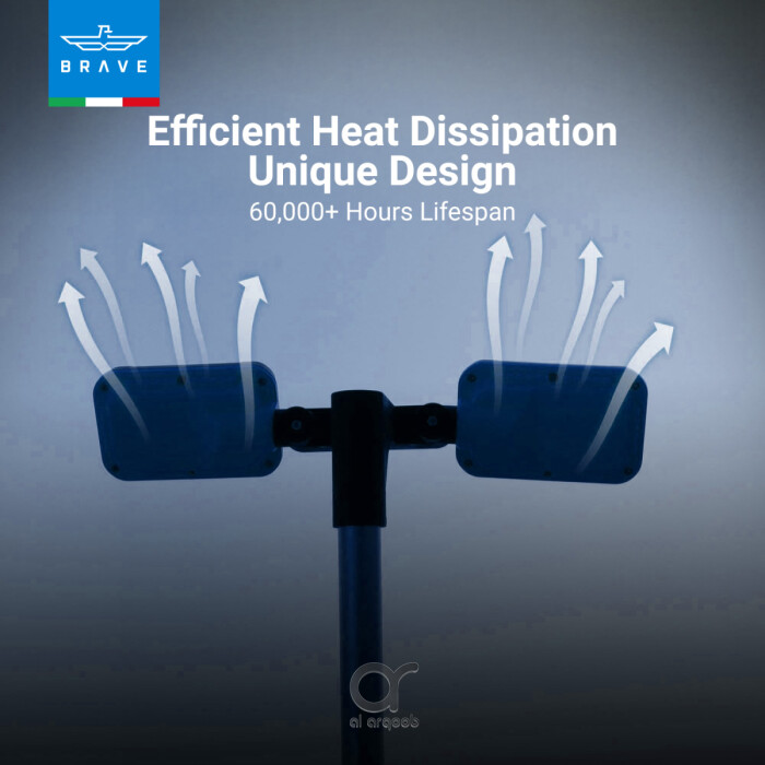مصباح BRAVE الكاشف المحمول 7000 لومن مع حامل ثلاثي وبطارية 5200mAh ومخرج USB