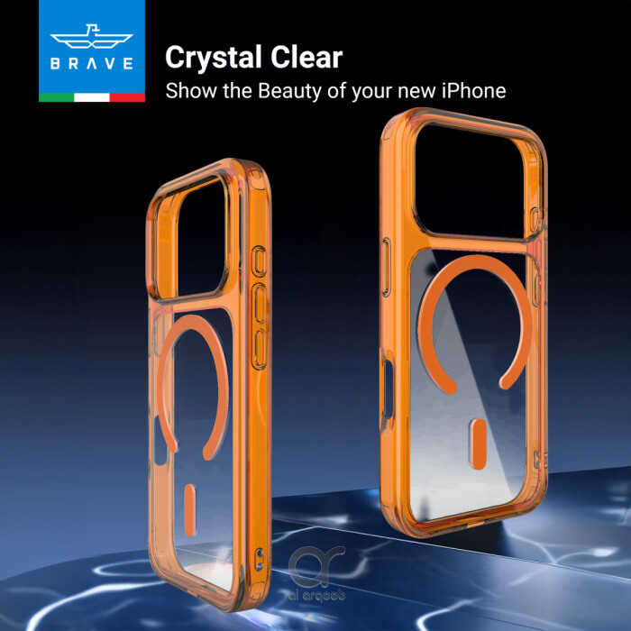غطاء BRAVE Guard لآيفون 17 برو ماكس شفاف متوافق مع MagSafe مع حماية سقوط 3M ومضاد للاصفرار ومضاد للميكروبات