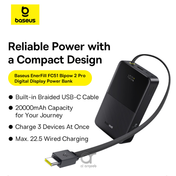 Baseus EnerFill Bipow2 Pro 20000mAh Power Bank with Built
