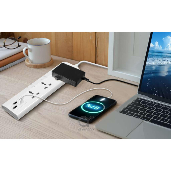 مشترك كهرباء فيليبس 3 منافذ عالمي 1.5 متر مع مفاتيح مستقلة و4 منافذ USB (2 USB
