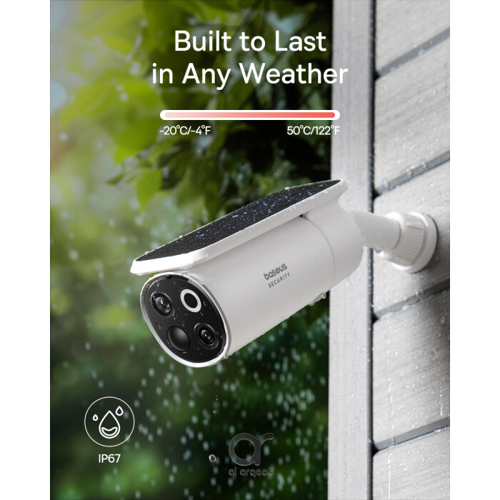 Baseus S1 Pro Outdoor Wireless Security Camera Kit, 3K, Solar Auto