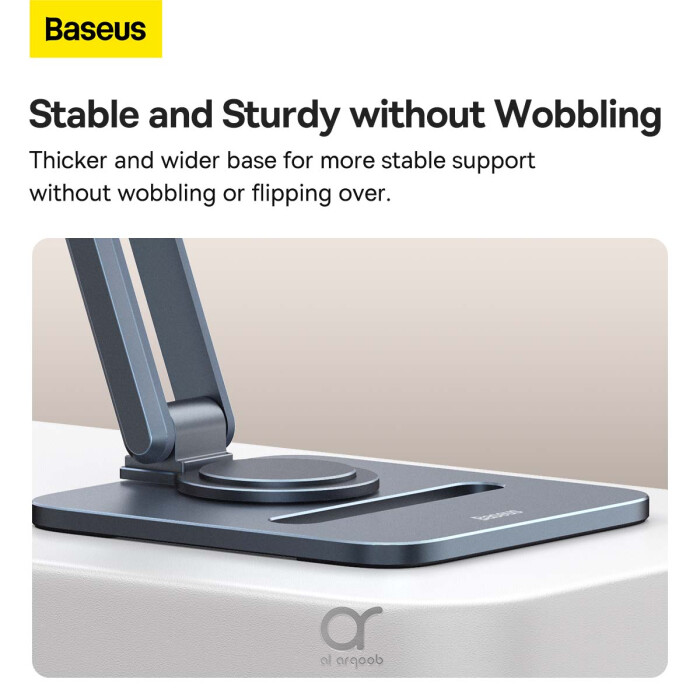 Baseus Desktop Biaxial 360° Rotatable Tablet Stand, Adjustable Aluminum Holder for iPad, iPhone, Galaxy Tab 4.7–13"