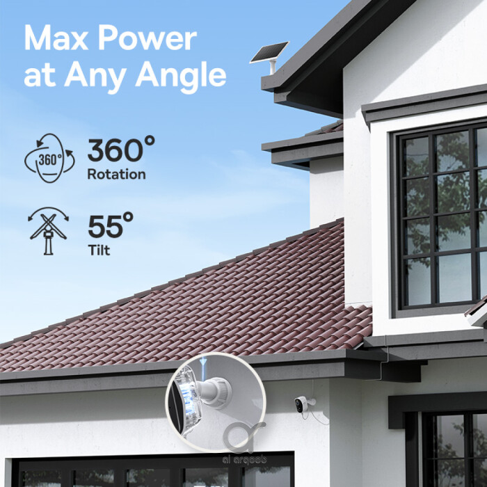 Baseus A1 3W Solar Panel for Outdoor Security Cameras, IP67, 4m Cable, Non