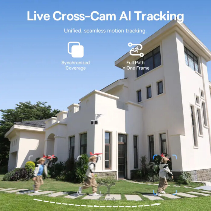 كاميرا بيسوس سيكيوريتي X1 برو خارجية مزدوجة 2K واي فاي مع رؤية ليلية واكتشاف ذكي