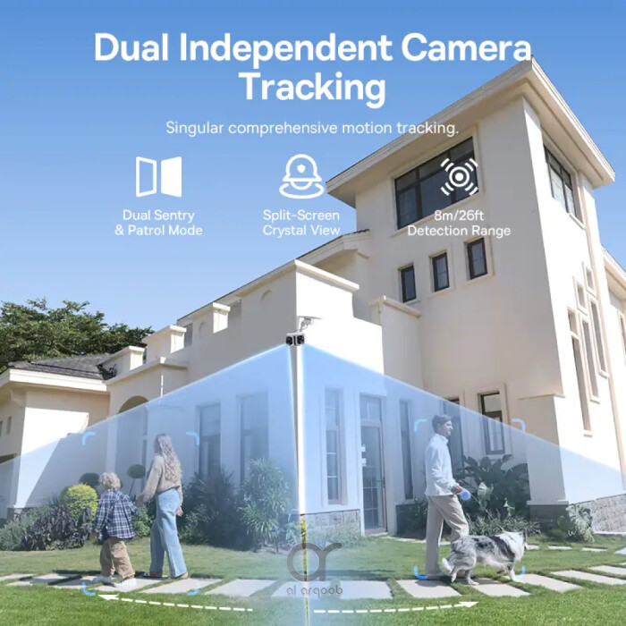 كاميرا بيسوس سيكيوريتي X1 برو خارجية مزدوجة 2K واي فاي مع رؤية ليلية واكتشاف ذكي