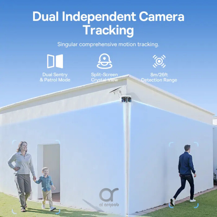 كاميرا بيسوس سيكيوريتي X1 برو خارجية مزدوجة 2K واي فاي مع رؤية ليلية واكتشاف ذكي