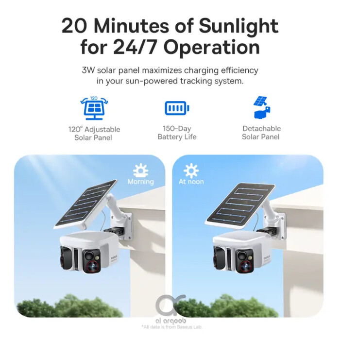 كاميرا بيسوس سيكيوريتي X1 برو خارجية مزدوجة 2K واي فاي مع رؤية ليلية واكتشاف ذكي