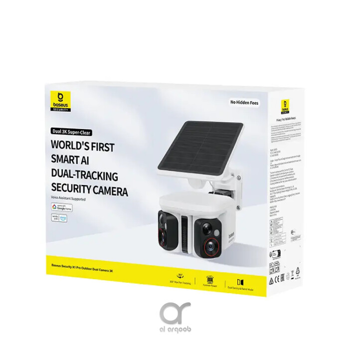 كاميرا بيسوس سيكيوريتي X1 برو خارجية مزدوجة 2K واي فاي مع رؤية ليلية واكتشاف ذكي