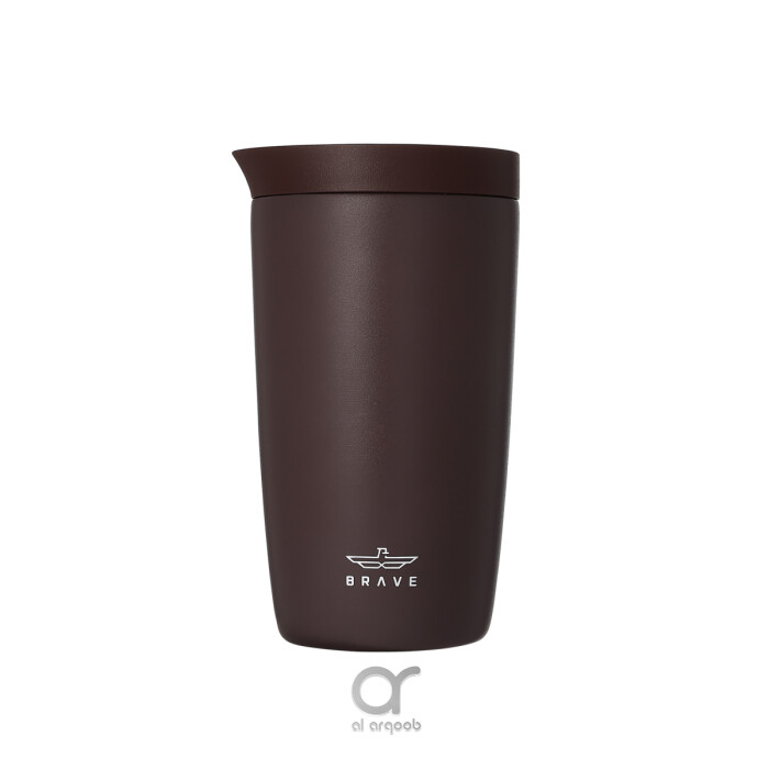 كوب سفر معزول من الفولاذ المقاوم للصدأ سعة 350 مل من بريف تمب جارد، مزود بغطاء مانع للتسرب بزر ضغط، مناسب للمشروبات الساخنة والباردة