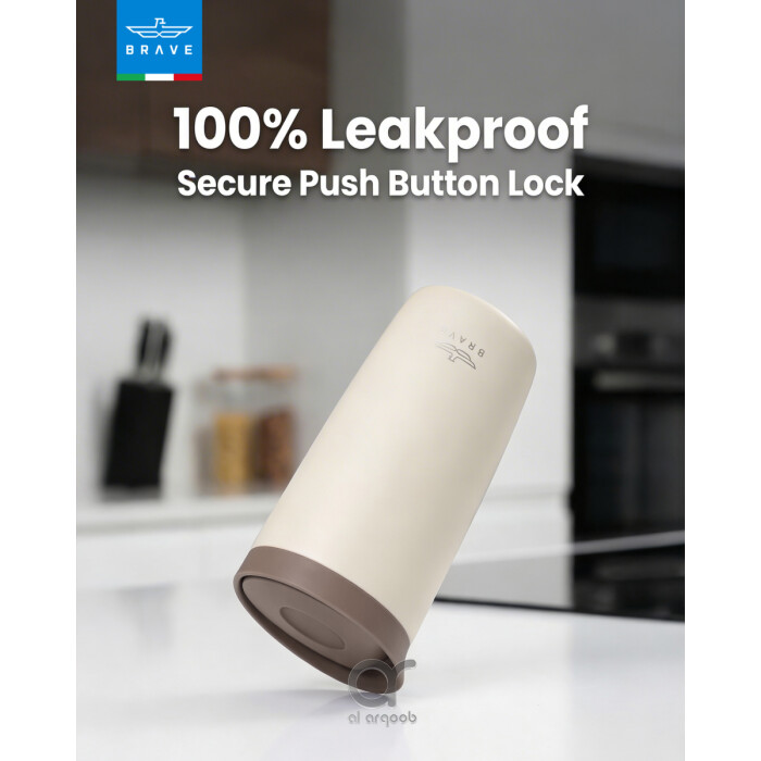 Brave TempGuard Travel Mug 350ml Stainless Steel Insulated Coffee Cup, Leak Proof Push Button Lid, Hot &amp; Cold Tumbler