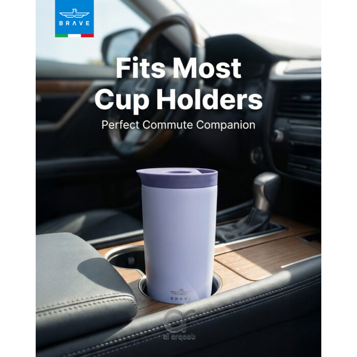 Brave TempGuard Travel Mug 350ml Stainless Steel Insulated Coffee Cup, Leak Proof Push Button Lid, Hot &amp; Cold Tumbler