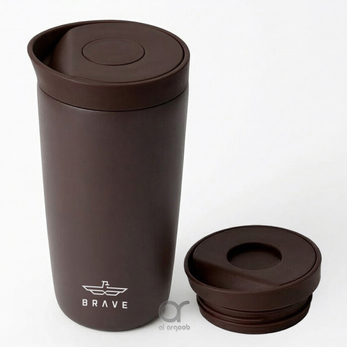 كوب سفر معزول من الفولاذ المقاوم للصدأ سعة 500 مل من بريف تمب جارد، مزود بغطاء مانع للتسرب بزر ضغط، مناسب للمشروبات الساخنة والباردة