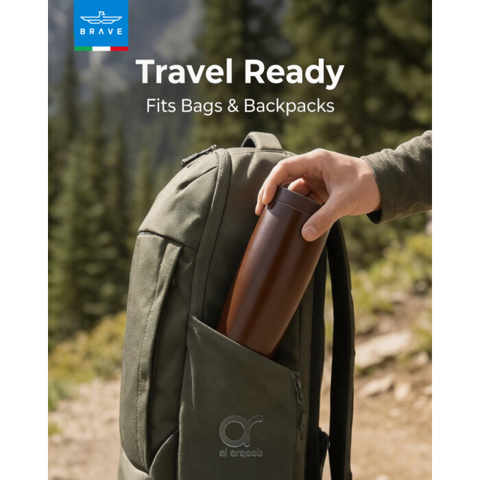 كوب سفر معزول من الفولاذ المقاوم للصدأ سعة 500 مل من بريف تمب جارد، مزود بغطاء مانع للتسرب بزر ضغط، مناسب للمشروبات الساخنة والباردة