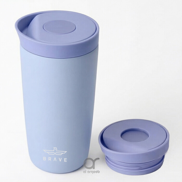 كوب سفر معزول من الفولاذ المقاوم للصدأ سعة 500 مل من بريف تمب جارد، مزود بغطاء مانع للتسرب بزر ضغط، مناسب للمشروبات الساخنة والباردة