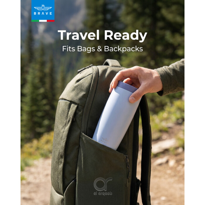 كوب سفر معزول من الفولاذ المقاوم للصدأ سعة 500 مل من بريف تمب جارد، مزود بغطاء مانع للتسرب بزر ضغط، مناسب للمشروبات الساخنة والباردة