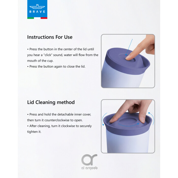 كوب سفر معزول من الفولاذ المقاوم للصدأ سعة 500 مل من بريف تمب جارد، مزود بغطاء مانع للتسرب بزر ضغط، مناسب للمشروبات الساخنة والباردة