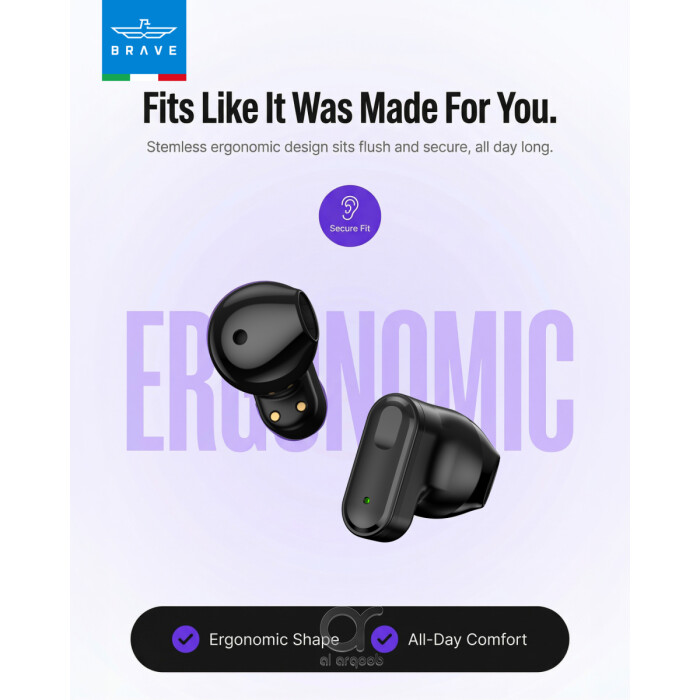 Brave NanoPods TWS Earbuds Bluetooth 6.0, 13mm Deep Bass, 18H Playtime, Touch Control Wireless Earphones