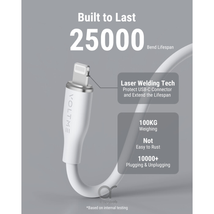 Voltme Powerlink Moss Liquid Silicon Cable Type C To Lightning 30W 3A / 2M Zinc