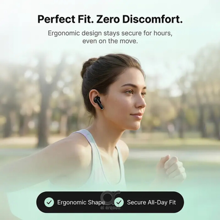 سماعات BRAVE Orbit اللاسلكية Bluetooth 6.0، تحكم باللمس والصوت، باس عميق، تشغيل 18 ساعة وميكروفون – E