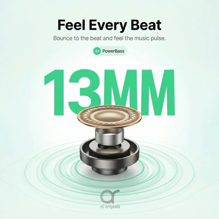 سماعات BRAVE Orbit اللاسلكية Bluetooth 6.0، تحكم باللمس والصوت، باس عميق، تشغيل 18 ساعة وميكروفون – E