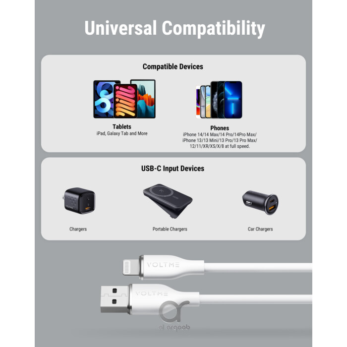 كابل فولتمي باور لينك موس من السيليكون السائل USB