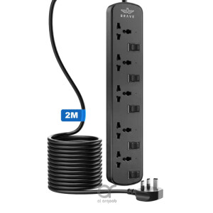 شاحن شريط الطاقة Voltme VITO Go 75W GaN3 EzTravel 6 في 1، سلك تيار متردد 1.8 متر مع قابس المملكة المتحدة