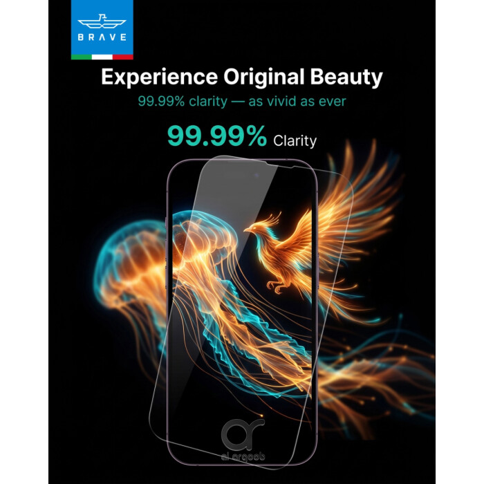 BRAVE iPhone 18 Pro HD Tempered Glass Screen Protector – 9H Hardness, Full Coverage, Anti
