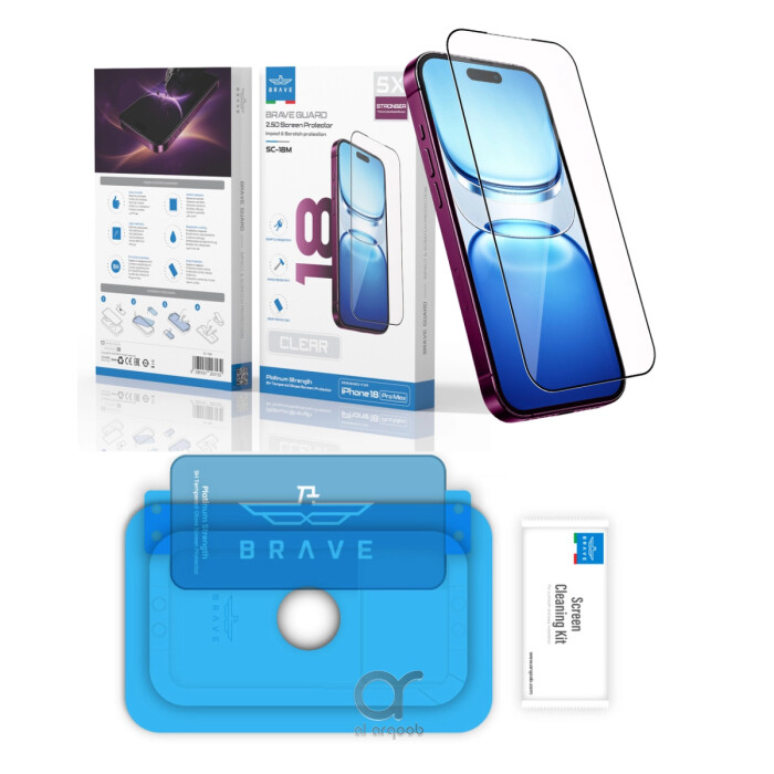 BRAVE iPhone 18 Pro Max HD Tempered Glass Screen Protector – 9H Hardness, Full Coverage, Anti