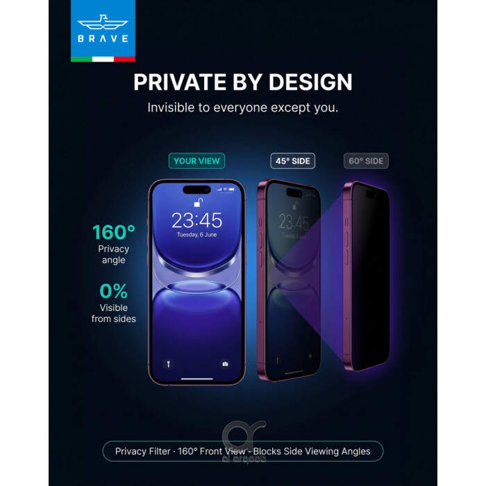BRAVE iPhone 18 Pro HD Tempered Glass Screen Protector – 9H Hardness, Full Coverage, Anti