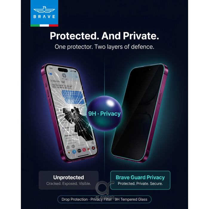 BRAVE iPhone 18 Pro HD Tempered Glass Screen Protector – 9H Hardness, Full Coverage, Anti