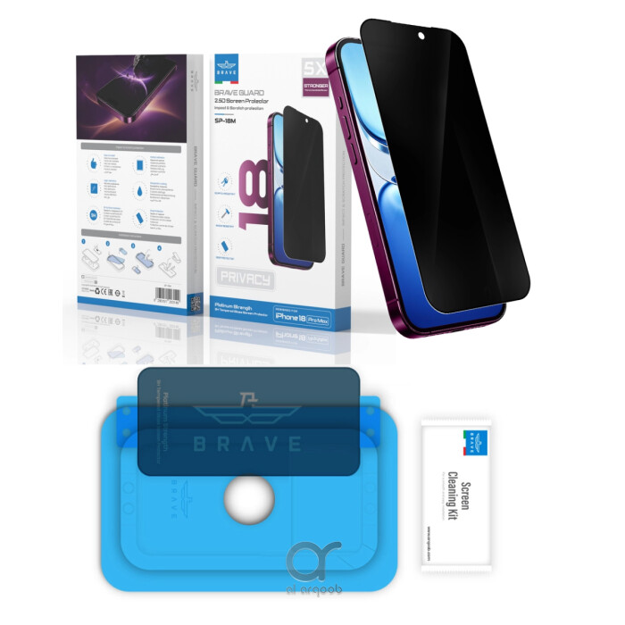 BRAVE iPhone 18 Pro Max HD Tempered Glass Screen Protector – 9H Hardness, Full Coverage, Anti