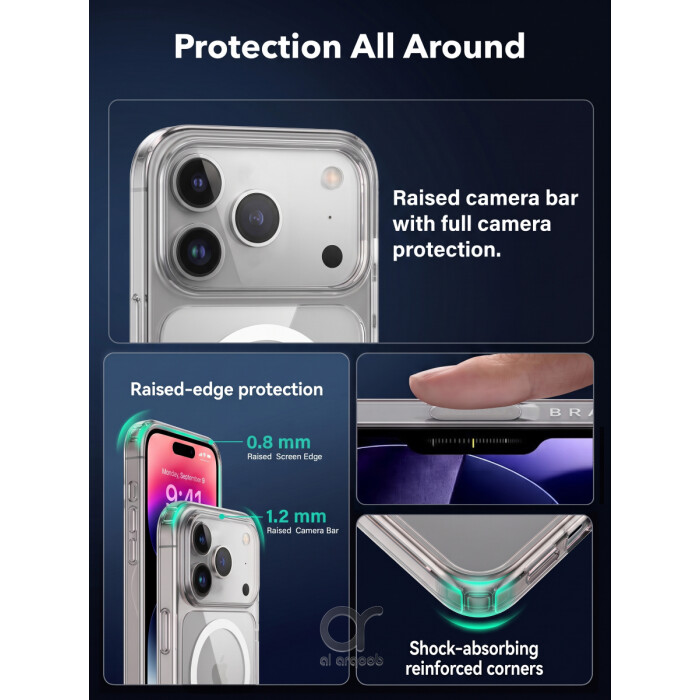 BRAVE Guard IPhone 18 Pro Clear Protective Case With MagSafe, 15ft Military