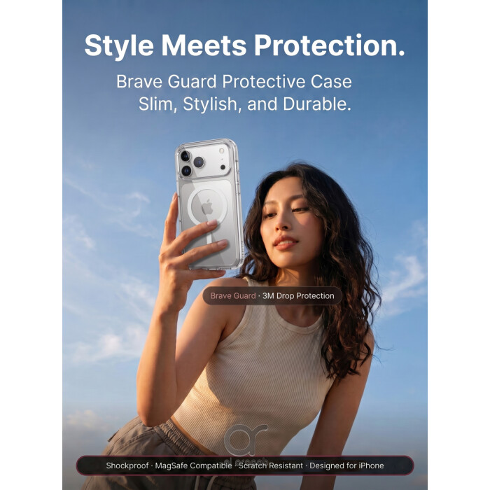 BRAVE Guard IPhone 18 Pro Clear Protective Case With MagSafe, 15ft Military