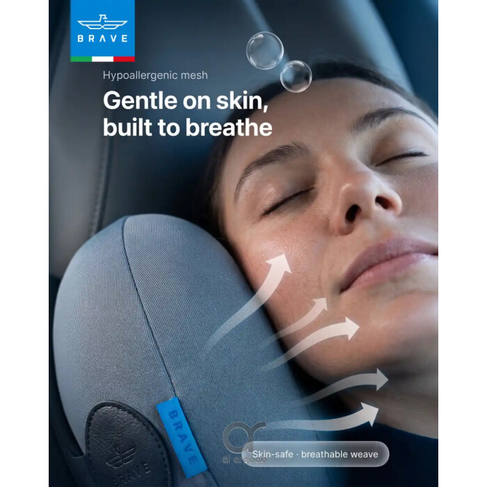 BRAVE Car Headrest Pillow With Memory Foam, Ergonomic Neck Support, Adjustable Strap And Washable Cover BHR
