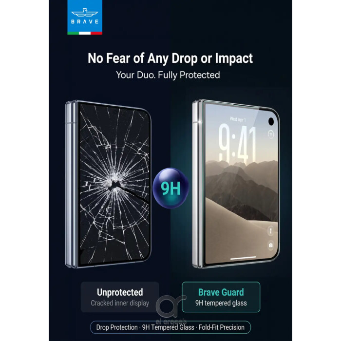 BRAVE Guard iPhone Duo Tempered Glass Screen Protector, 9H HD, Full Screen Coverage, Scratch Resistant, Bubble