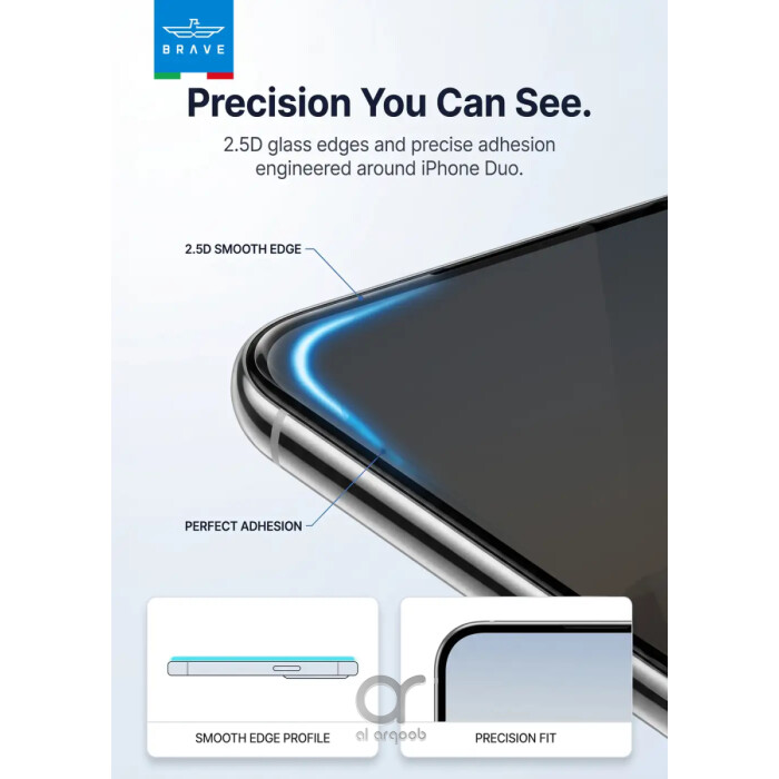 BRAVE Guard IPhone Duo Screen Protector, 9H Tempered Glass, 160° Anti