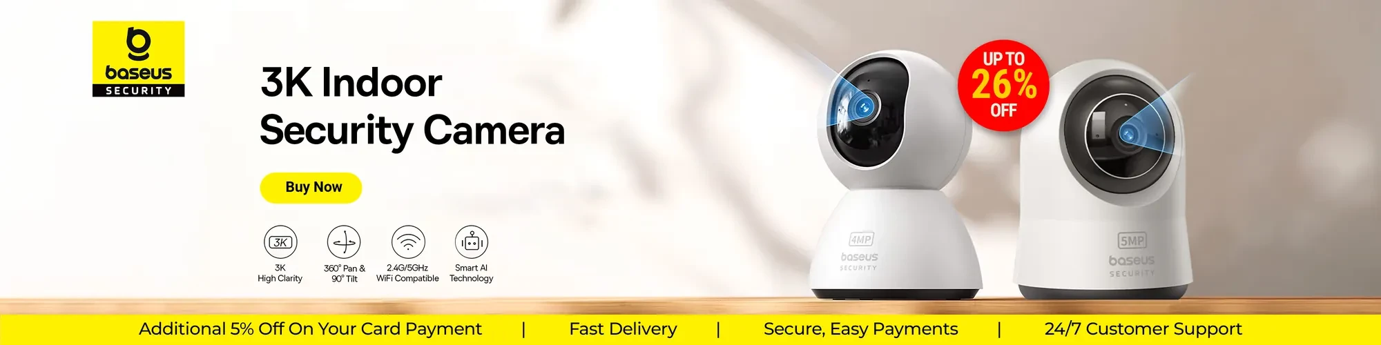 Baseus Security P1 Indoor 3K Wi-Fi Camera