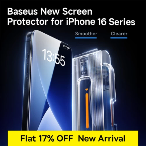 Baseus Sapphire Series Full-Coverage 9H Tempered Glass Screen Protector for iPhone